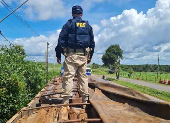 PRF apreende 53m³ de madeira ilegal em Marabá/PA
