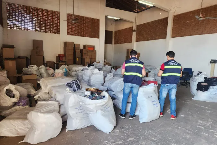 Sefa apreende quase 14 mil pares de calçados e 700 bolsas falsificados em Dom Eliseu
