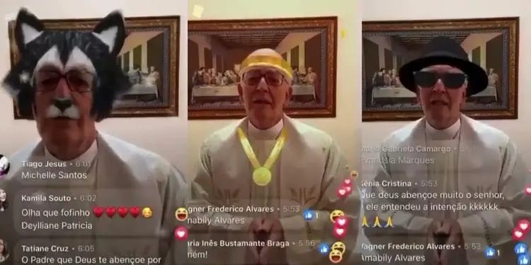 Padre que virou meme na pandemia por usar filtros divertidos morre aos 73 anos