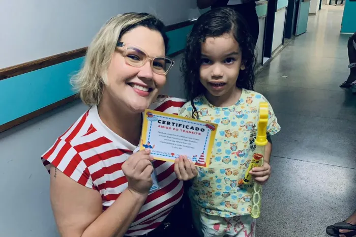 Crianças aprendem regras de trânsito em hospital de Marabá