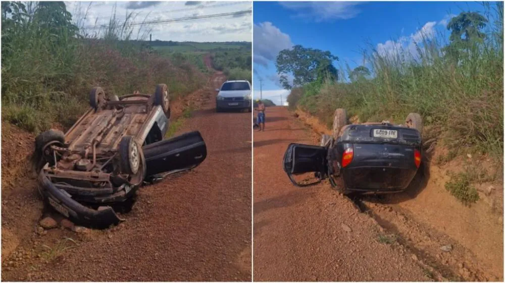 Motorista sem habilitação capota carro em estrada de Goianésia do Pará