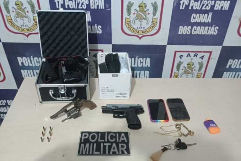  Dupla é presa com arma de fogo e munições em Canaã dos Carajás