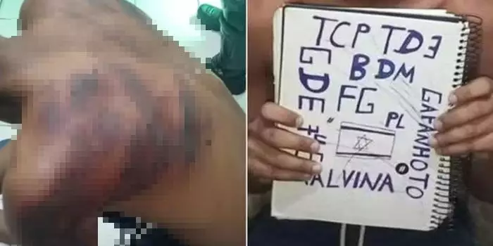 Adolescente é sequestrado e torturado após escrever siglas de facções em caderno