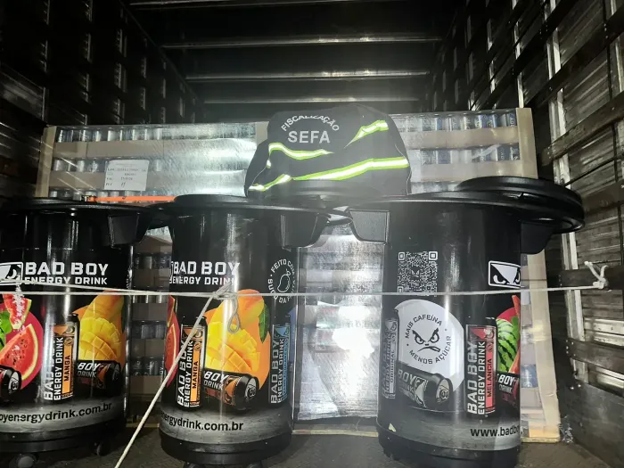 Sefa apreende mais de 51 mil latas de energético sem recolhimento de imposto na fronteira com o Maranhão