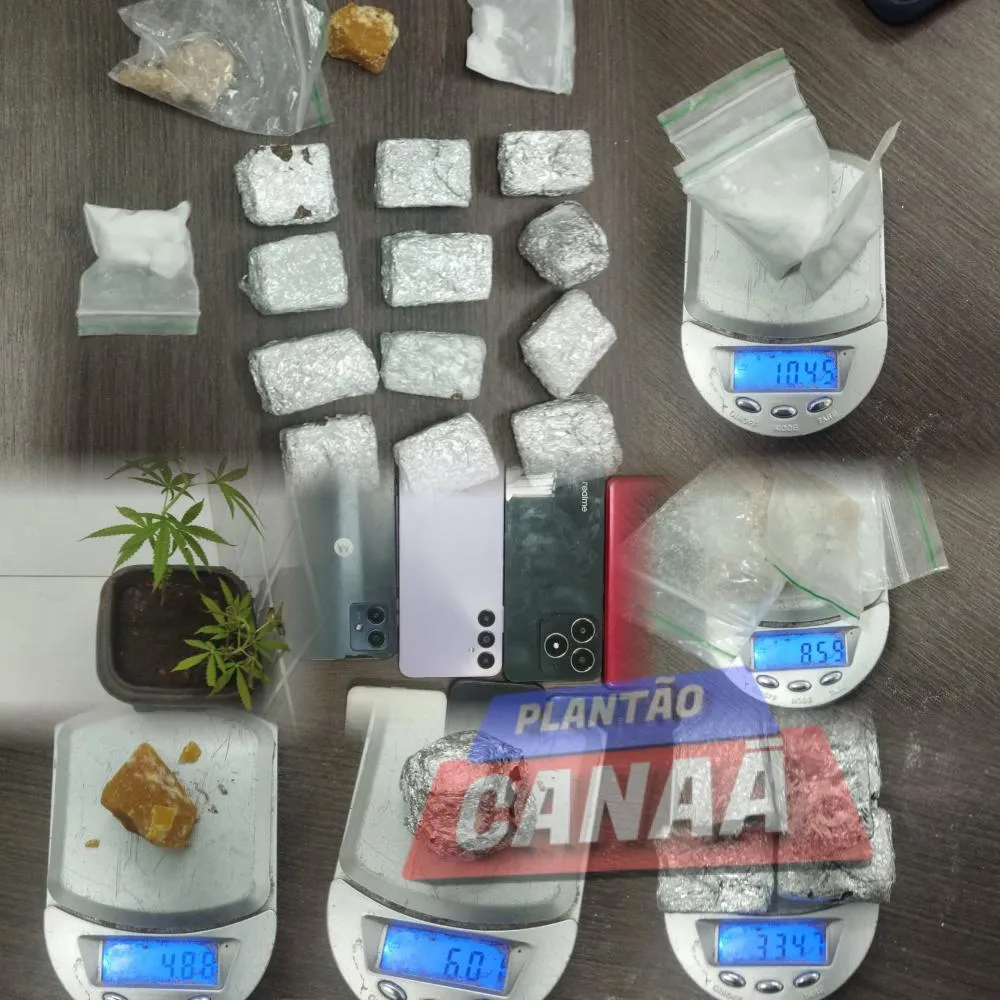 Polícia Militar apreende drogas, pés de maconha e materiais usados no tráfico durante operação em Canaã dos Carajás