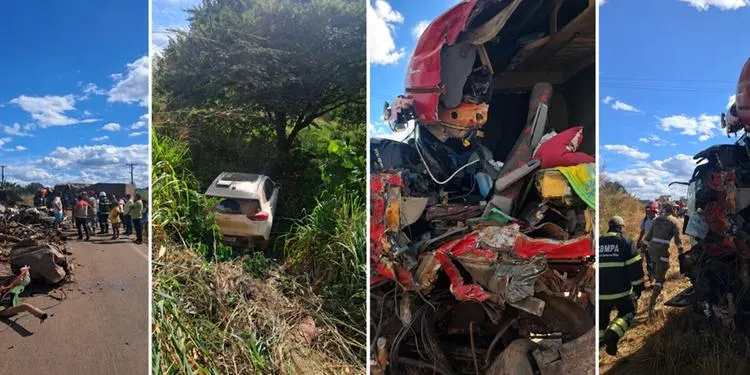 Colisão entre carretas deixa feridos e vítimas presas às ferragens na BR-155, em Xinguara