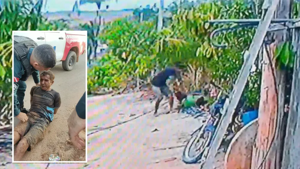 Vídeo mostra Damião esfaqueando Elias já caído após briga entre os dois / Foto: Divulgação