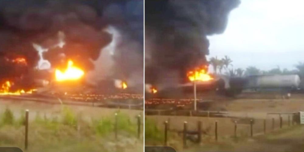 Vagões tanque estão em chamas há mais de 15 horas na Ferrovia Carajás