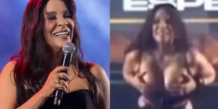 Silvânia, cantora do Calcinha Preta, surpreende ao mostrar os seios durante show para plateia