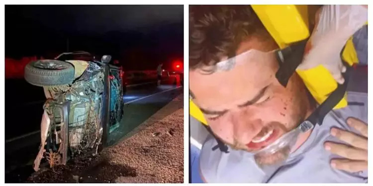 Cantor Zé Neto sofre acidente de carro na noite desta terça (5)